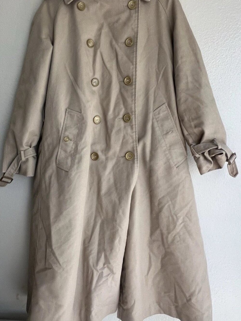 vintage Sears Fashions double button trench coat in beige 1970’s Women’s Sz L
